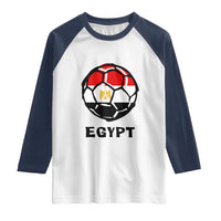 Egyptian Flag Soccer Ball Graphic Raglan Shirt Egypt Pride Sports Football Fans Match Day