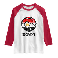 Egyptian Flag Soccer Ball Graphic Raglan Shirt Egypt Pride Sports Football Fans Match Day