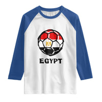 Egyptian Flag Soccer Ball Graphic Raglan Shirt Egypt Pride Sports Football Fans Match Day