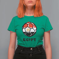 Egyptian Flag Soccer Ball Graphic T Shirt For Women Egypt Pride Sports Football Fans Match Day