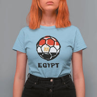 Egyptian Flag Soccer Ball Graphic T Shirt For Women Egypt Pride Sports Football Fans Match Day