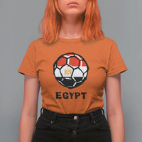 Egyptian Flag Soccer Ball Graphic T Shirt For Women Egypt Pride Sports Football Fans Match Day