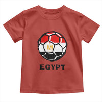 Egyptian Flag Soccer Ball Graphic Toddler T Shirt Egypt Pride Sports Football Fans Match Day