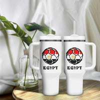 Egyptian Flag Soccer Ball Graphic Tumbler With Handle Egypt Pride Sports Football Fans Match Day