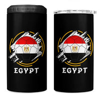 Egyptian Flag Soccer Ball Splatter Graphic 4 in 1 Can Cooler Tumbler Egypt Pride Sports Football Fans Match Day