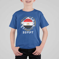 Egyptian Flag Soccer Ball Splatter Graphic T Shirt For Kid Egypt Pride Sports Football Fans Match Day