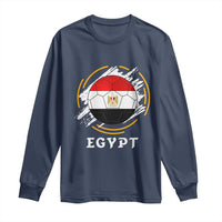 Egyptian Flag Soccer Ball Splatter Graphic Long Sleeve Shirt Egypt Pride Sports Football Fans Match Day