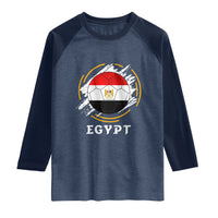 Egyptian Flag Soccer Ball Splatter Graphic Raglan Shirt Egypt Pride Sports Football Fans Match Day