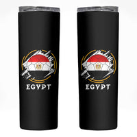 Egyptian Flag Soccer Ball Splatter Graphic Skinny Tumbler Egypt Pride Sports Football Fans Match Day