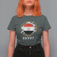 Egyptian Flag Soccer Ball Splatter Graphic T Shirt For Women Egypt Pride Sports Football Fans Match Day