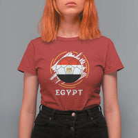 Egyptian Flag Soccer Ball Splatter Graphic T Shirt For Women Egypt Pride Sports Football Fans Match Day