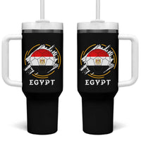 Egyptian Flag Soccer Ball Splatter Graphic Tumbler With Handle Egypt Pride Sports Football Fans Match Day