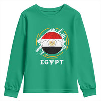 Egyptian Flag Soccer Ball Splatter Graphic Youth Sweatshirt Egypt Pride Sports Football Fans Match Day