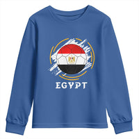 Egyptian Flag Soccer Ball Splatter Graphic Youth Sweatshirt Egypt Pride Sports Football Fans Match Day
