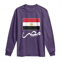 Egyptian Flag Misr Arabic Calligraphy Long Sleeve Shirt Patriotic Egypt Heritage Pride