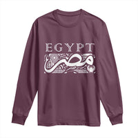 Egypt Misr Arabic Calligraphy Long Sleeve Shirt Vintage Egyptian Heritage Pharaonic Pattern Graphic