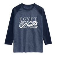 Egypt Misr Arabic Calligraphy Raglan Shirt Vintage Egyptian Heritage Pharaonic Pattern Graphic
