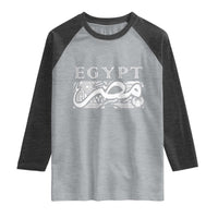 Egypt Misr Arabic Calligraphy Raglan Shirt Vintage Egyptian Heritage Pharaonic Pattern Graphic
