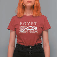 Egypt Misr Arabic Calligraphy T Shirt For Women Vintage Egyptian Heritage Pharaonic Pattern Graphic