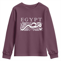 Egypt Misr Arabic Calligraphy Youth Sweatshirt Vintage Egyptian Heritage Pharaonic Pattern Graphic