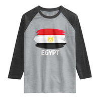 Egypt Flag Misr Pride Raglan Shirt Egyptian Eagle of Saladin Heritage