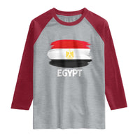 Egypt Flag Misr Pride Raglan Shirt Egyptian Eagle of Saladin Heritage