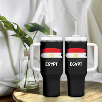 Egypt Flag Misr Pride Tumbler With Handle Egyptian Eagle of Saladin Heritage