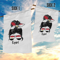 Egyptian Flag Messy Bun Girl Garden Flag Patriotic Egypt Women