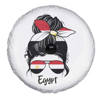 Egyptian Flag Messy Bun Girl Spare Tire Cover Patriotic Egypt Women