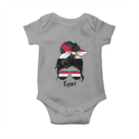 Egyptian Flag Messy Bun Girl Baby Onesie Patriotic Egypt Women