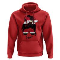 Egyptian Flag Messy Bun Girl Hoodie Patriotic Egypt Women