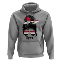 Egyptian Flag Messy Bun Girl Hoodie Patriotic Egypt Women