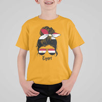 Egyptian Flag Messy Bun Girl T Shirt For Kid Patriotic Egypt Women