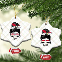 Egyptian Flag Messy Bun Girl Ceramic Ornament Patriotic Egypt Women