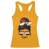 Egyptian Flag Messy Bun Girl Racerback Tank Top Patriotic Egypt Women