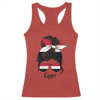Egyptian Flag Messy Bun Girl Racerback Tank Top Patriotic Egypt Women