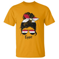 Egyptian Flag Messy Bun Girl T Shirt Patriotic Egypt Women