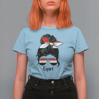 Egyptian Flag Messy Bun Girl T Shirt For Women Patriotic Egypt Women