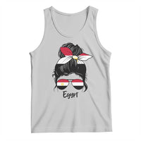 Egyptian Flag Messy Bun Girl Tank Top Patriotic Egypt Women