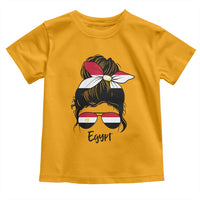 Egyptian Flag Messy Bun Girl Toddler T Shirt Patriotic Egypt Women