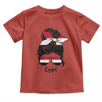 Egyptian Flag Messy Bun Girl Toddler T Shirt Patriotic Egypt Women