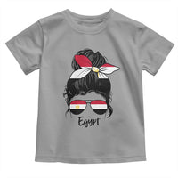 Egyptian Flag Messy Bun Girl Toddler T Shirt Patriotic Egypt Women