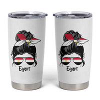 Egyptian Flag Messy Bun Girl Tumbler Cup Patriotic Egypt Women