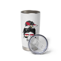 Egyptian Flag Messy Bun Girl Tumbler Cup Patriotic Egypt Women