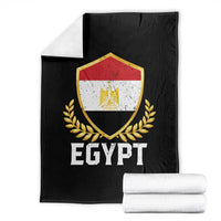 Egypt Coat of Arms Gold Shield Crest Throw Blanket Patriotic Egyptian Flag Heritage Pride