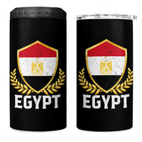 Egypt Coat of Arms Gold Shield Crest 4 in 1 Can Cooler Tumbler Patriotic Egyptian Flag Heritage Pride