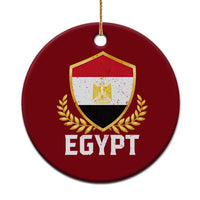 Egypt Coat of Arms Gold Shield Crest Ceramic Ornament Patriotic Egyptian Flag Heritage Pride