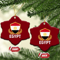 Egypt Coat of Arms Gold Shield Crest Ceramic Ornament Patriotic Egyptian Flag Heritage Pride