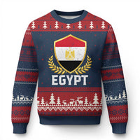 Egypt Coat of Arms Gold Shield Crest Ugly Christmas Sweater Patriotic Egyptian Flag Heritage Pride