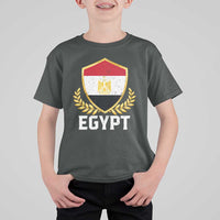 Egypt Coat of Arms Gold Shield Crest T Shirt For Kid Patriotic Egyptian Flag Heritage Pride